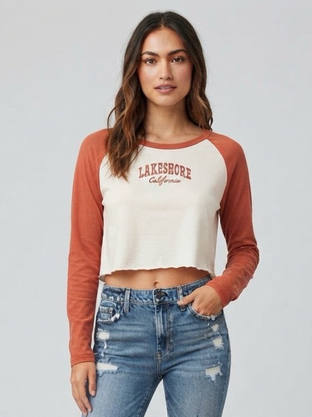 Arizona Juniors Crew Neck Long Sleeve Graphic T-Shirt